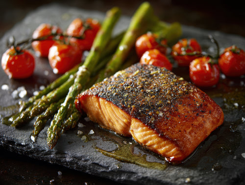 Seared Salmon with Arbosana Drizzle