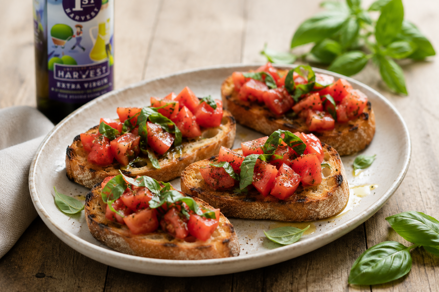 Sourdough Bruschetta with Tomato & Basil