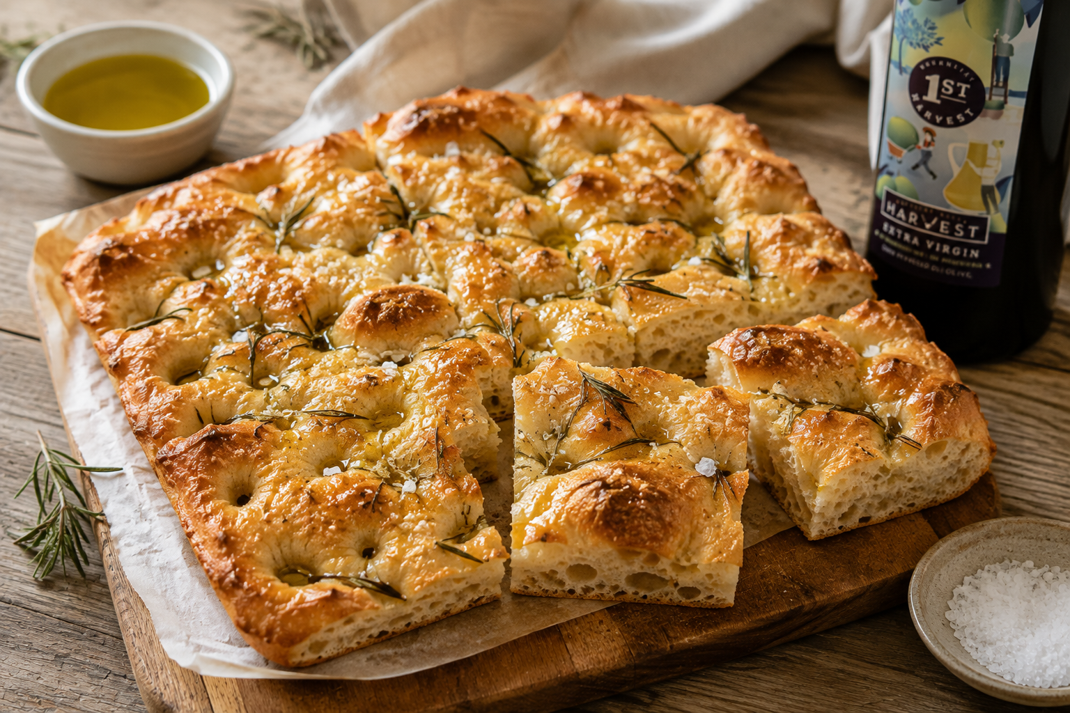 Crispy Rosemary & Sea Salt Focaccia