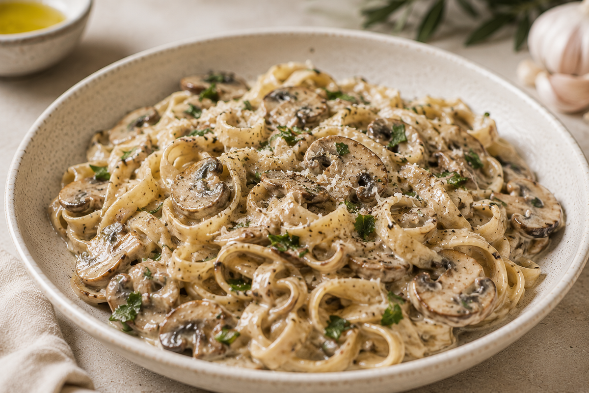 Creamy Garlic Mushroom Pasta