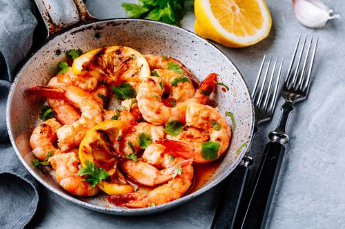 BBQ Grilled Prawns with Lemon Olive Oil