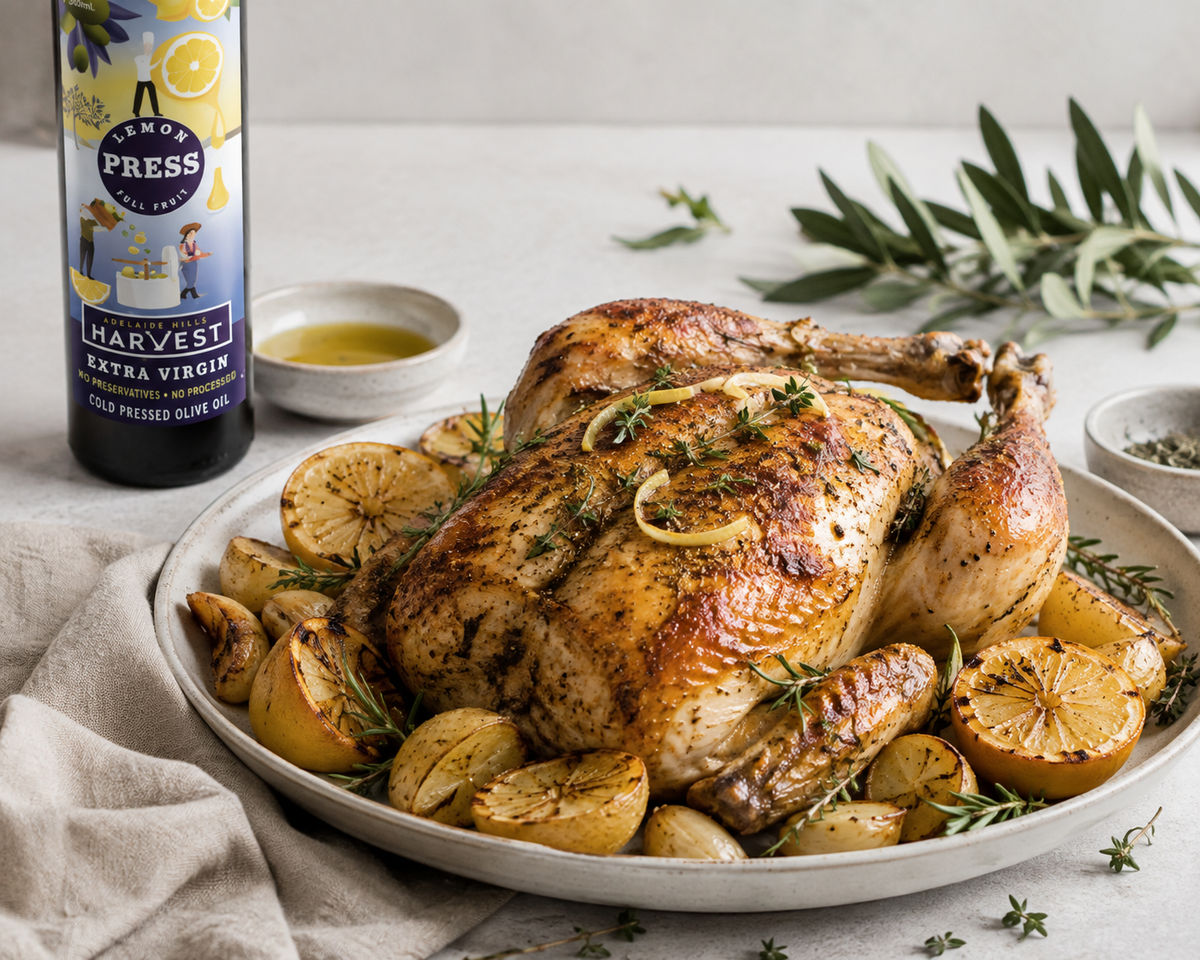 Roast Chicken with Herbs & Potatoes